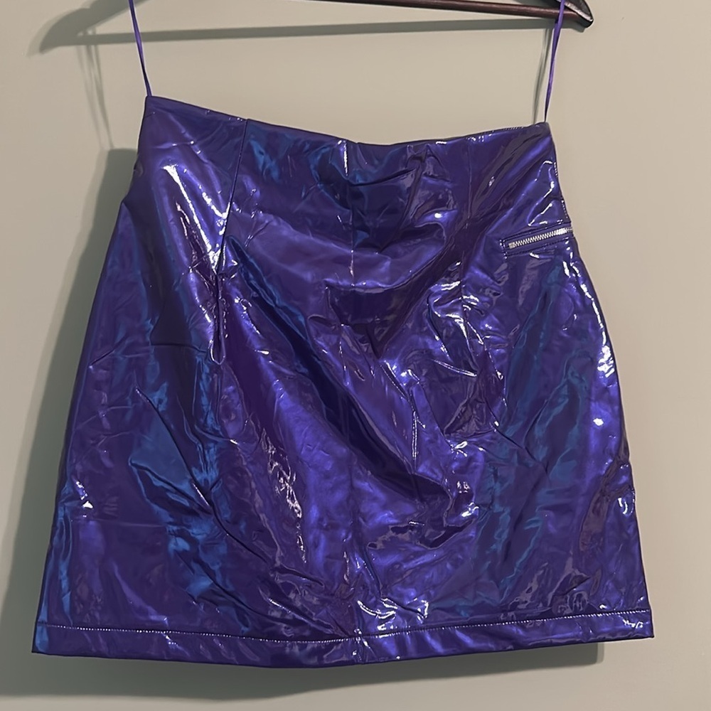 VER LUISANT MOTO PU MINI SKIRT L PURPLE - Picture 5 of 12